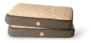 FEATHER TOP ORTHO BED TAN/BROWN LARGE DOG BED  