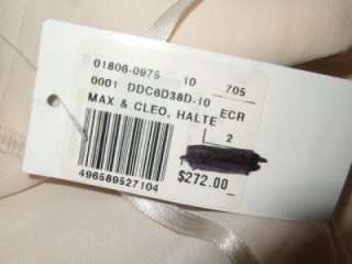  CHIFFON SATIN HALTER gown full length formal dress $272 nwt 2  