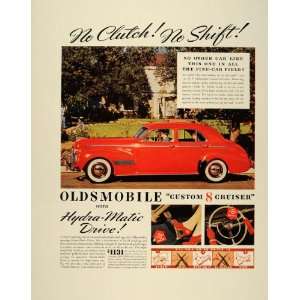  1940 Ad Olds Vintage Red Custom 8 Cruiser Automatic Car 