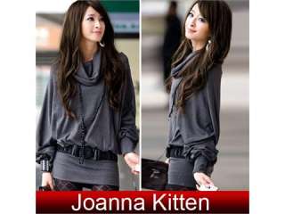 Fashion JK Korean Women’s Long Sleeve Top Blouse Shirt Grey  
