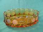 FOSTORIA COIN GLASS AMBER 9 OVAL BOWL #1372/189
