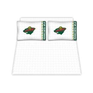   Sheet Set   Minnesota Wild NHL /Color White Size Queen