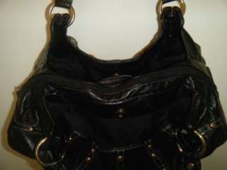 Pritzi Handbag LARGE Black Purse w/Gold Studs Great Carry All Tote 
