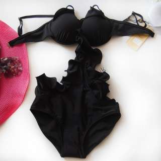 Exotic Push Up Cutout Ruffled Monokini Swimsuit Bathing Suit  