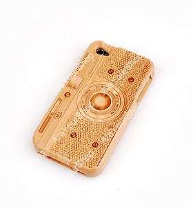   Natural Wood Bamboo Cover Case M1 Camera Hive For Apple Iphone 4 4S