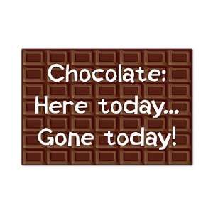  Chocolate Here Today Gone Today Fridge Magnet Everything 