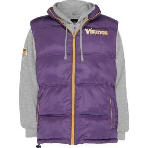 Minnesota Vikings Vest/Full Zip Fleece Hooded Sweatshirt Combo  