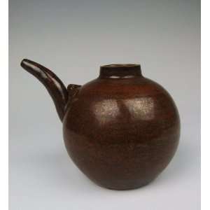  one Cizhou Ware Persimmon Glaze Porcelain Wine Pot 