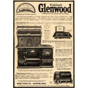  1910 Ad Weir Stove Co. Cabinet Glenwood Coal Gas Oven 