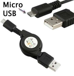 Micro USB to USB A Retractable Data Sync Charger Cable For Blackberry 