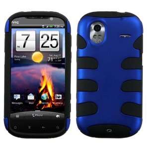   Design Dual Tone Blue/Black Protector Case for HTC Amaze 4G (T Mobile