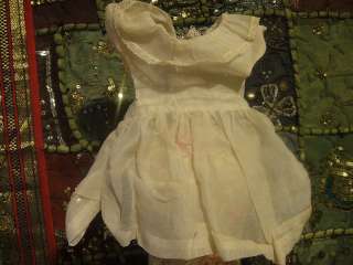   Organdy White Baby Doll Dress Slip Apron Lace Snap 8.5 long 4  