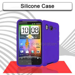 Purple TPU Silicone Gel Skin Case For HTC Desire HD A9191  