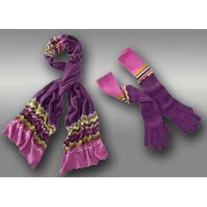 Missoni for Target Knitted Pointelle Zigzag Long Gloves & Long Scarf 