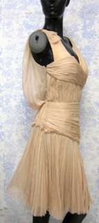 NWT J. Mendel V Neck Ruched Dress   Size 4  