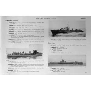   1953 54 British Ships Zulu Narwhal Whitley Olympus WW1