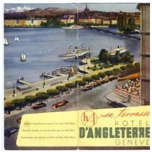  Hotel DAngleterre Brochure Geneva Switzerland 1950s 