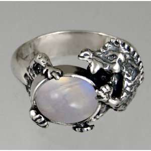   Ring Featuring a Genuine Rainbow Moonstone Made in America Jewelry