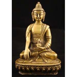  ~ Large SUPERB Tibetan Brass Meditation BUDDHA 6 Tall 