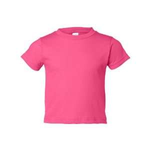  Rabbit Skins Toddler Short Sleeve Cotton T Shirt, Hot Pink 