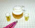 Miniature C. McVicker Pitcher, 2 Glasses of Beer DOLLHOUSE Miniatures 