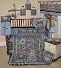 Baby Boutique   Blue Zebra 15 PCS Boy Girl Crib Nursery Bedding Set
