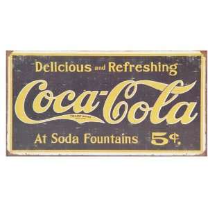  Tin Sign Coke   1910 Logo Weathered