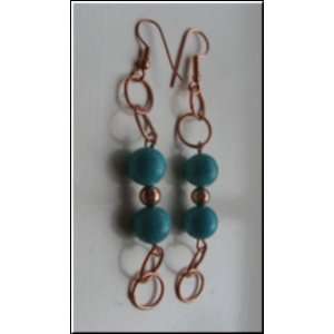  Copper Dangle Earrings With Turquoise Beads Everything 