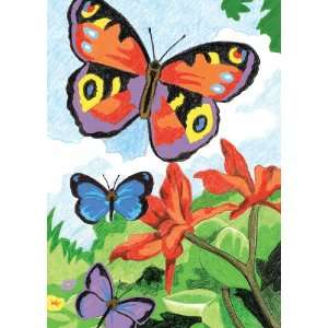  Mini Colour Pencil By Number Kit 5x7 Bright Butterflies 