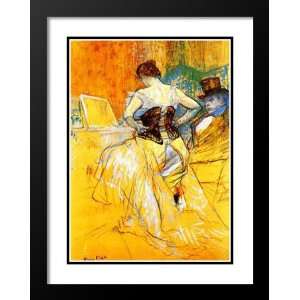    Lautrec Framed and Double Matted 33x41 Femme Mettant Son Corset