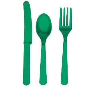  Festive Green Asst. Cutlery (24 count) 
