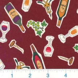  44 Wide Merlot Wine Fabric By The Yard Arts, Crafts 
