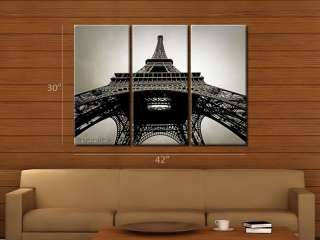 Framed Huge 3 Panel Modern France Paris Eiffel Tower  