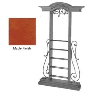 Six Cue Wrought Iron Wall Rack (Maple) 