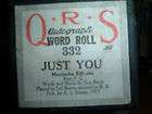 QRS AUTOGRAPH WORD ROLL JUST YOU WITH MARIMBA EFFECTS
