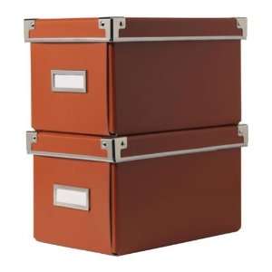  Ikea Kassett Cd Boxes Orange Set of 2 New 6.25 By 10.25 