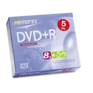 Memorex® DVD+R Recordable Disc DISC,DVD+R,4.7GB,8X,5PK 