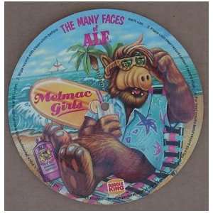  Alf Melmac Girls Cardboard Record From Burger King Kid`s 