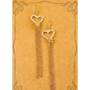  New Fashion Gold chandelier Earring with Heart design 