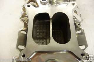 SBC Chevy Air Gap Polished Aluminum Intake Manifold Small Block V8 