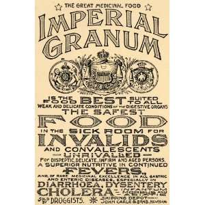  1893 Ad John Carle Son Imperial Granum Nutritious Food 