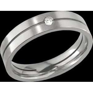  Mea   size 12.25 Titanium Ring with Center Groove 