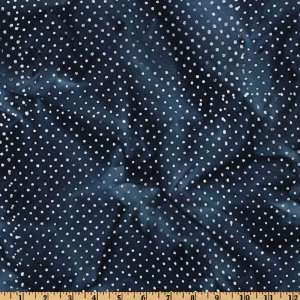  44 Wide Indian Batik Dots Navy/White Fabric By The Yard 