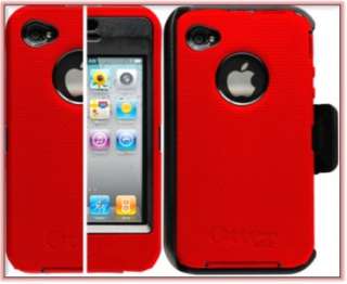NEW OTTERBOX DEFENDER CASE FOR APPLE IPHONE 4 4G RED ON BLACK  