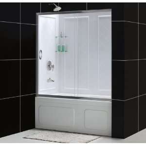   Nickel Infinity Infinity Tub Door with Clear Glass 60 x 58 and Back