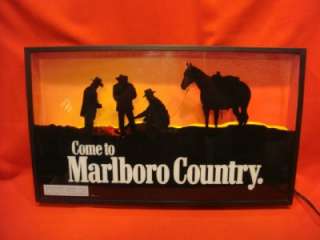   MARLBORO COUNTRY ELECTRIC ADVERTISING NEON WALL LIGHT SIGN ~ WORKS