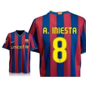  Barcelona 09/10 home # 8 A. Iniesta size M soccer jersey 