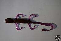 Soft Plastic Hyper Tail Lizards 15ct   Purple Neon/Red Flake  