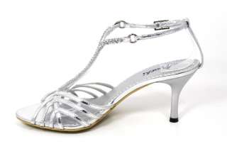 Luxy III 2.45 Diamond T Strap Open Toe Heel   Silver