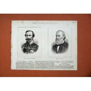  1878 Portrait General Marmora Raspail Print War Men